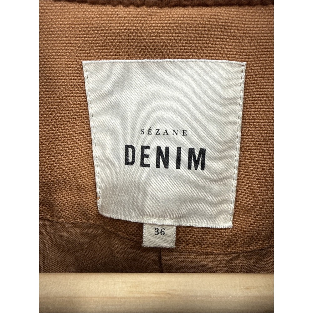 Sézane Womens Brown Marion Cropped Button Up Jacket Size 36/Small 100% Cotton - Picture 7 of 10